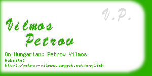 vilmos petrov business card